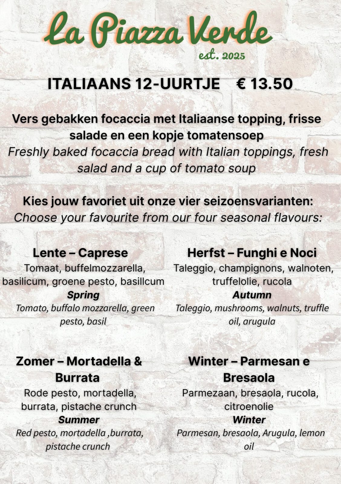 12-uurtje op z’n Italiaans menu